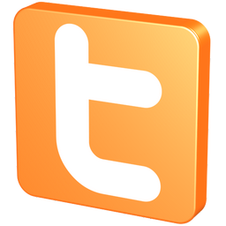 Orange Twitter Icon 256x256 png